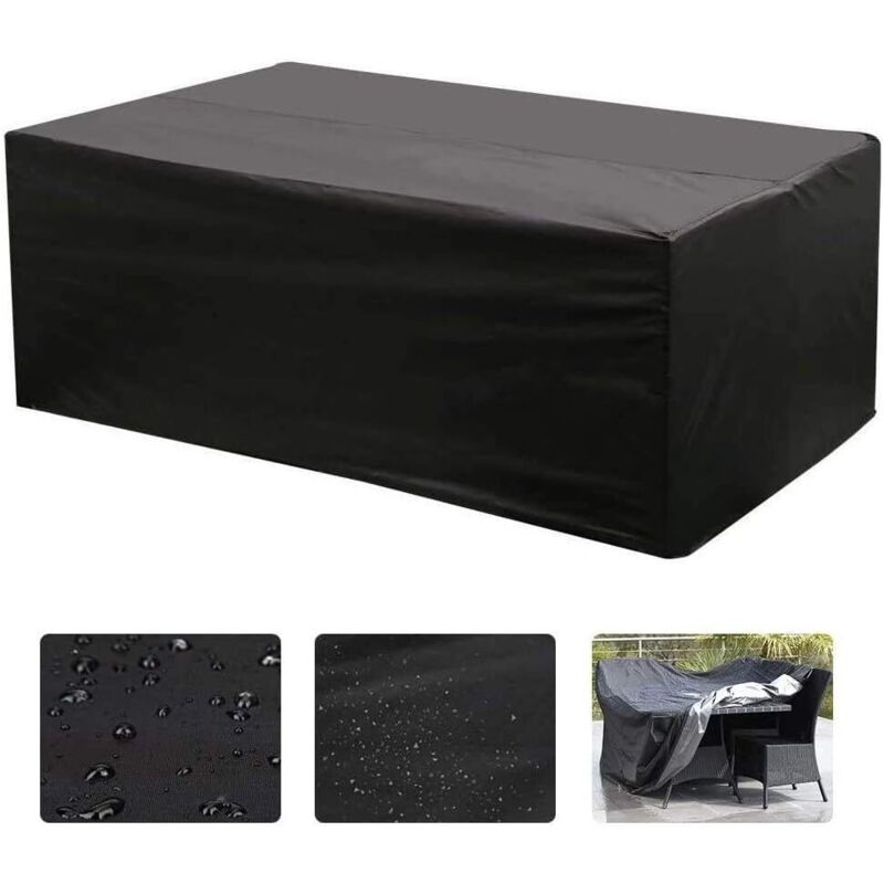 Lounge-Abdeckung, rechteckiger Oxford-Tisch zum UV-Schutz von Gartenmöbeln (213 x 132 x 74 cm)