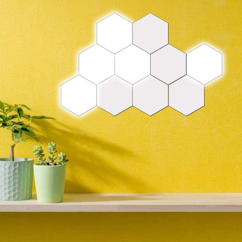 

Luces de decoración de pared para bricolaje Innovadora forma hexagonal Luz de noche de humor Lámpara de ambiente hogareño para decoración de sala de