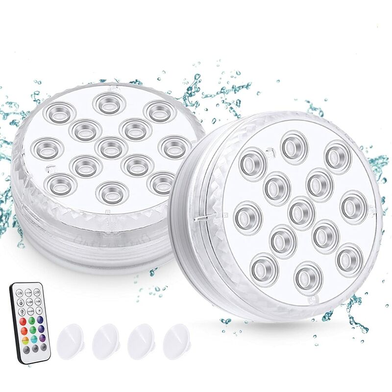 

Luz LED sumergible, iluminación IP68, luces subacuáticas multicolores con control remoto, luces de bañera impermeables, para acuario, bañera,