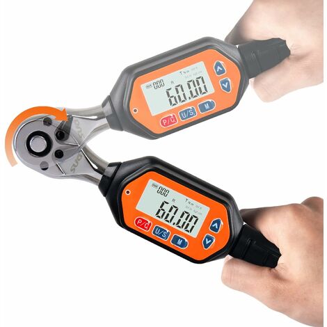 LangRay Mini clé dynamométrique numérique, entraînement 3/8" avec buzzer et LED, 1,8-60 Nm, 4ème génération de haute précision, clé dynamométrique électronique de haute précision, outil de réparation