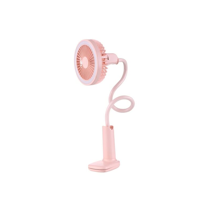 

MINI DUCHA FAN USB Plegable LED Lámpara de escritorio Lámpara de iluminación de dos velocidades Configuración multi-ángulo Clip de ventilador (rosa)