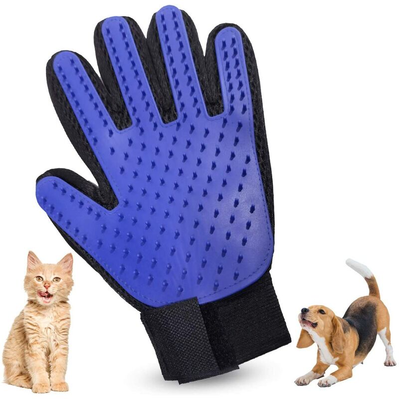 

NA Pet Grooming Glove - Guante de limpieza eficaz - Cepillo deshedding - Puntas de silicona suave para un masaje suave - Para gatos y perros con