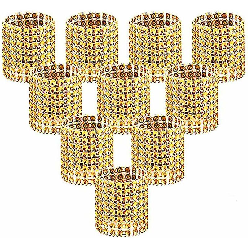 Langray - Napkin Rings, Diamond Rhinestone Bling Napkin Rings for Table Decoration, Wedding, Dinner, Party, diy Decoration, Set of 100 (Gold) Pieces
