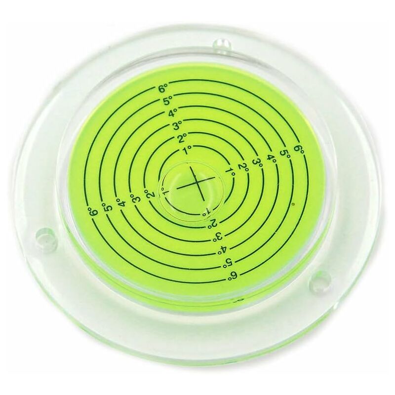 

Nivel de burbuja circular redondo con orificios de montaje para autocaravana, verde, 100 mm