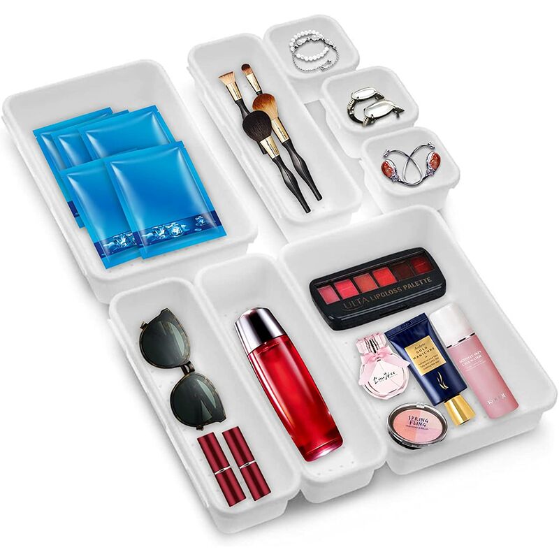 

Organizador de cajones de 8 piezas, caja de almacenamiento para el hogar, organizador de maquillaje para el baño, caja de almacenamiento lavable,