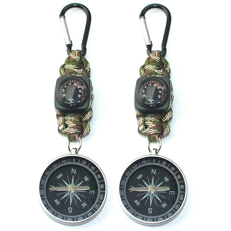 

Outdoor Compass Mosquetón Llavero Clip Brújula Mosquetón Camping Senderismo Brújula Mosquetón Cuerda Perfecto para Camping Senderismo y otras