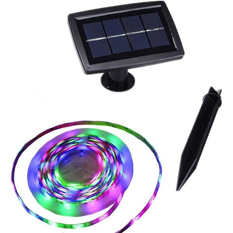 main image of "LangRay Outdoor waterproof solar light strip, automatic on / off, 2 modes, flexible and cutting table, self-adhesive, 5 m 150 LEDs light strip window staircase roof terrace not Multicolor"