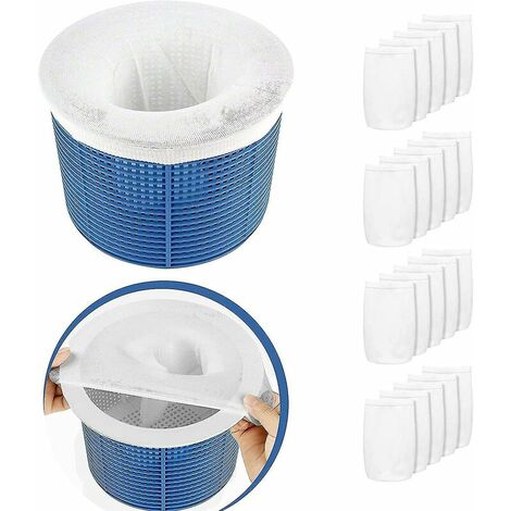 LangRay Paquete de 20 calcetines para skimmer de piscina, calcetines reutilizables y súper elásticos para skimmer