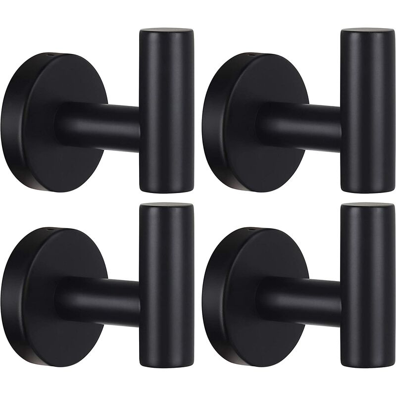 

Perchero para toallas de pared, perchero para baño, negro mate, gancho para batas, SUS 304, acero inoxidable resistente, para toallas, para albornoz,