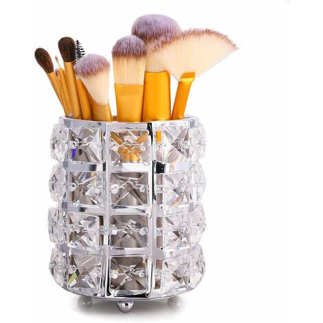 boîte de baril de rangement pour organisateur de crayon à sourcils en acrylique transparent Organisateur de porte-pinceau de maquillage clair 