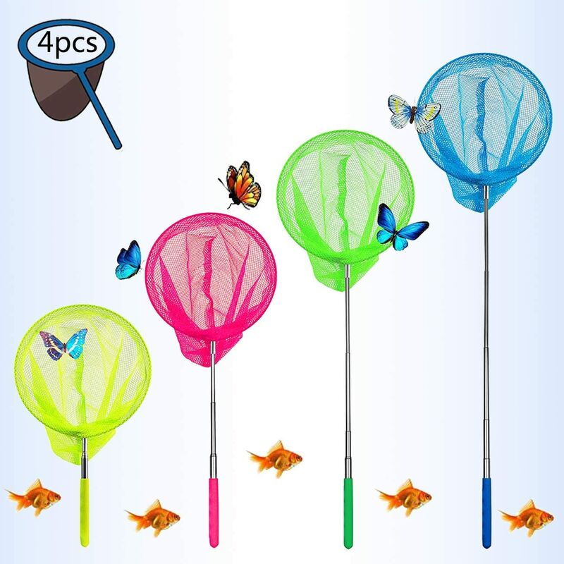 

Red de aterrizaje telescópica para niños, juego de 4, ideal para atrapar insectos, insectos, pesca, jardín, piscina, al aire libre