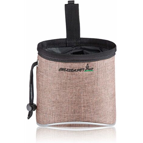 LangRay Sacoche Chien, Sac de Formation Chien, Sac Friandise pour Chien,avec bandoulière réglable à la Taille, bandoulière réfléchissante, pour lalimentation du Chien et du Chat (Gingembre)