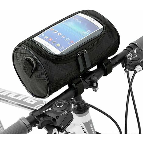LangRay Sacoche de guidon de vélo avec écran tactile étanche - Grande capacité - Sacoche pour cadre de vélo avant avec bandoulière amovible