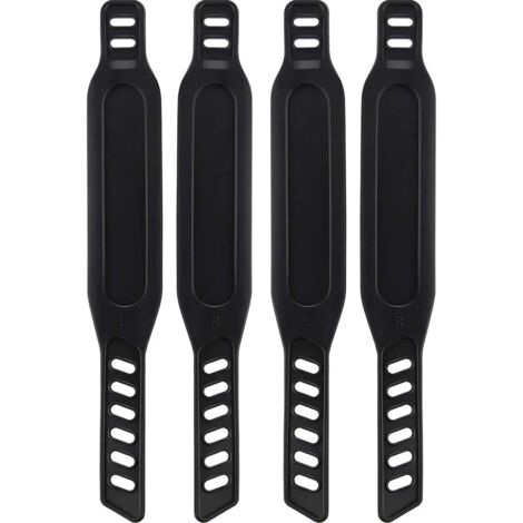 Langray – Sangles de pédale vélo d'exercice ajustables – 2 paires en caoutchouc noir – Installation facile pour vélo appartement et gym