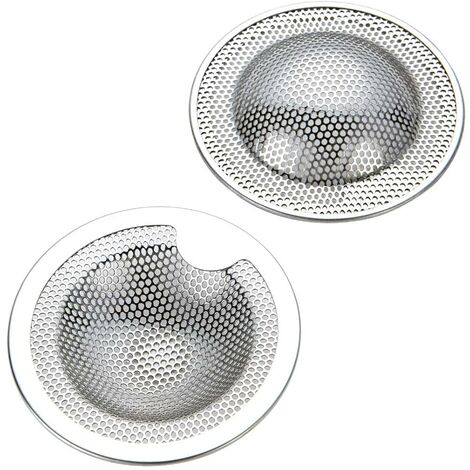 main image of "LangRay Set of 2 Small Stainless Steel Sink Strainer - Ideal for Kitchen Sink, Sink, Shower, Bathtub - Available in Three Sizes (Small) (S)"