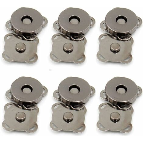 SBest 20 Sets 18mm Coppery Strong Magnetic Button Clasps,Round Magnetic Snaps Bag Button Clasps Closure Purse Handbag with Washer Nickel DIY Craft