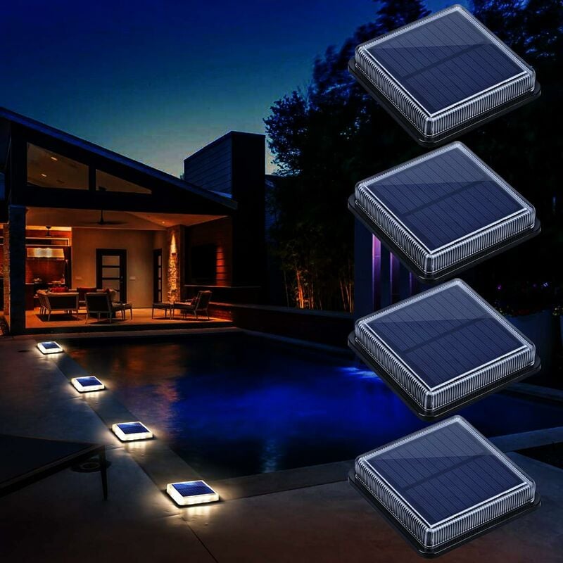Langray - Solar Floor Lamp, Solar Garden Light IP68 Waterproof Solar Light with Auto On / Off Safety Light for Garden, Stair, Road, Path, Driveway,