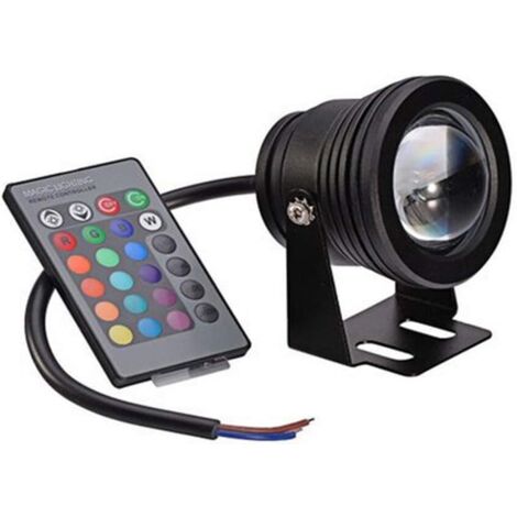 LangRay Source de Piscine Lampe LED Contrôle à Distance Lumière subaquatique Changement de Couleur Lumières de Bassin d'aquarium (Noir Shell RGB) 10 W [Classe énergétique A]