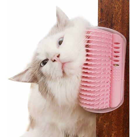 LangRay Spazzola angolare per toelettatura per gatti Spazzola per massaggi Pettine per cani e gatti Tappezzeria per capelli PS021 (rosa)