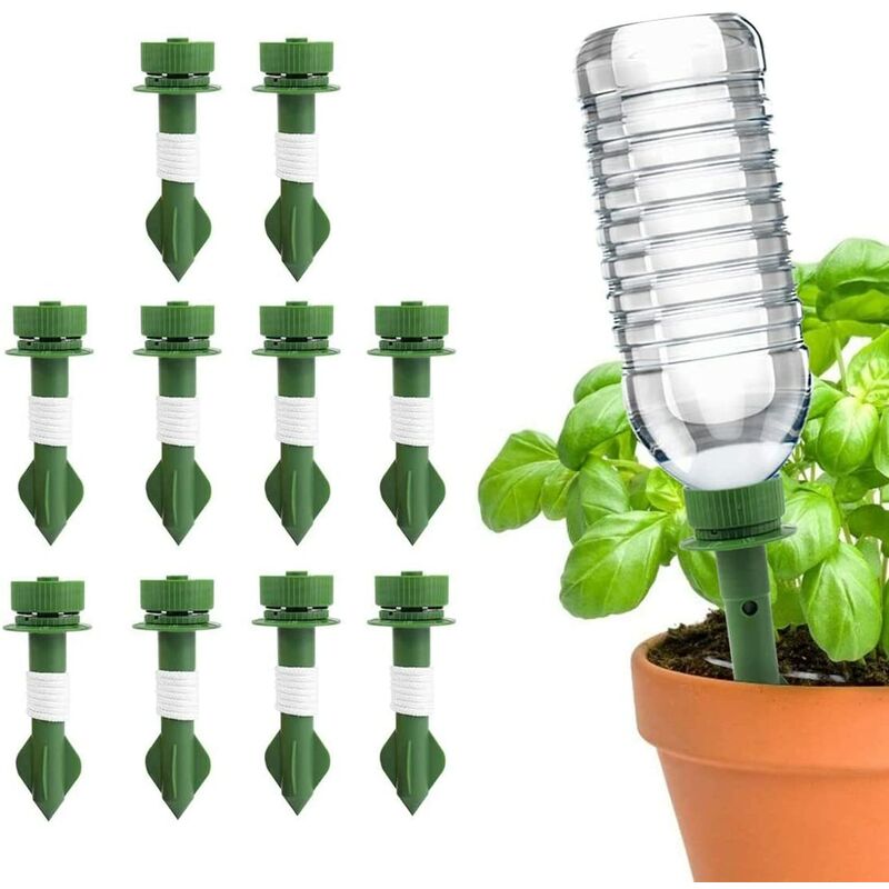 

Spike Riego automático de plantas, macetas de cerámica de 10 picos, aspersor automático de goteo para plantas de vacaciones, sistema de riego por