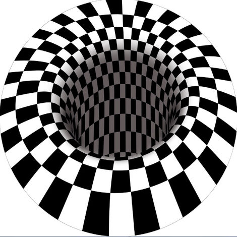 LangRay Tapis circulaire stereoscopique Tapis illusion 3D, 60 60cm