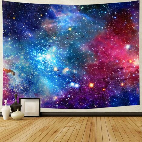 LangRay Tapisserie galaxie nébuleuse ciel étoilé Tapisserie cosmique colorée à suspendre au plafond, salon, dortoir 70.8"×92.5" galaxy