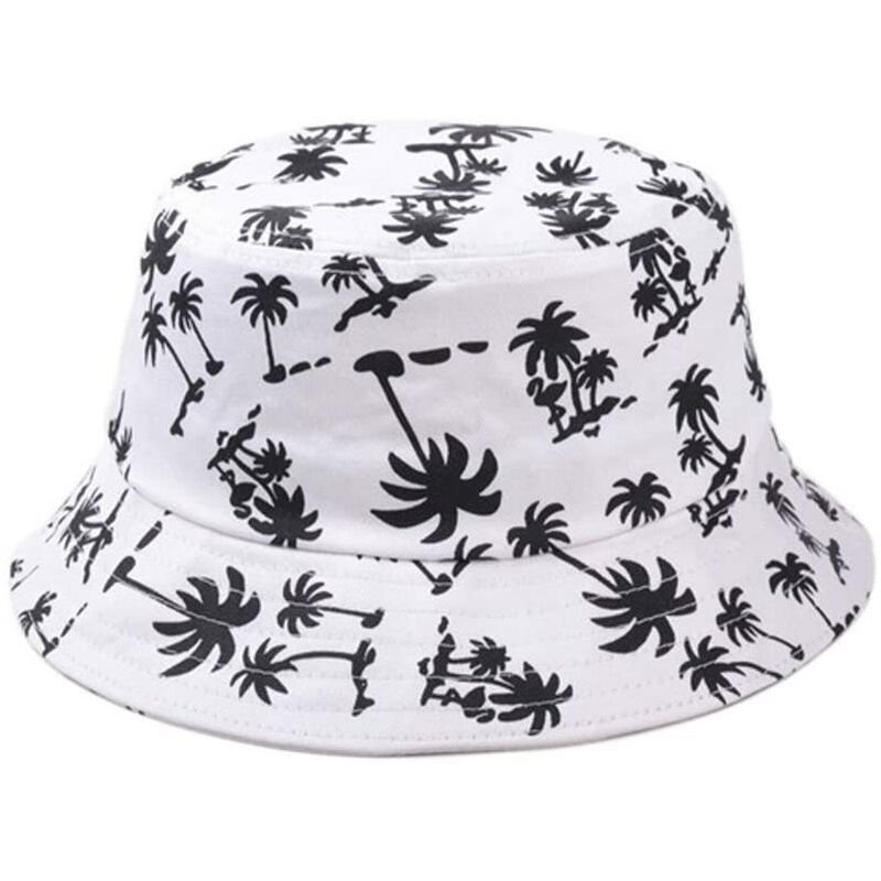 

Unisex Coconut Palm Tree Bush Hat, sombrero para el sol, sombrero de cubo, sombrero de playa, sombrero de verano, sombrero para el sol, blanco