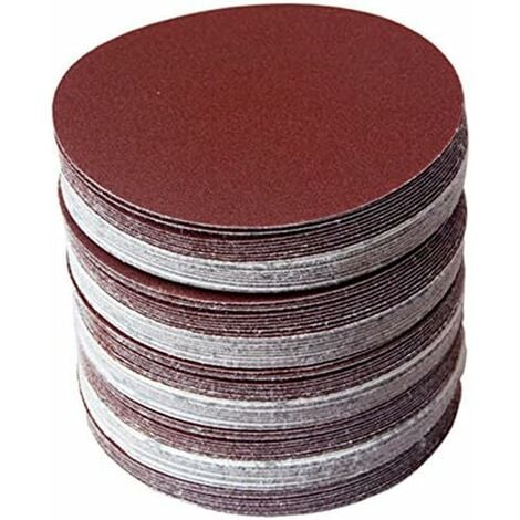 LangRay Velcro Discos de lijado 120 unids/set 6 pulgadas 150 mm Disco de lija redondo Hojas de arena Grano 80/100/120/180/240/320 Disco de lijado y gancho para lijadora