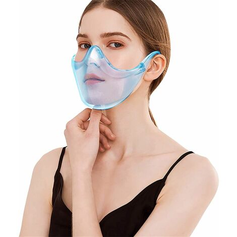 LangRay Visière de nez à la bouche Visière de visage transparent Visite du visage Visite compacte bleu ciel