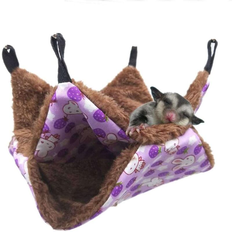 

LangRay Winter Small Pets Jaula Hamaca Cálida litera Sugar Bed Glider, Morado Pequeño