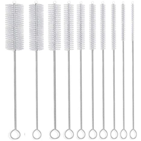 Langrohrbürste, 20 cm (8 Zoll) lange Nylon-Rohrbürste, 10er-Set, 10 verschiedene Durchmesser