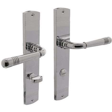 Langschildschildgarnitur Helena Zamak Verchromt WC 72mm DIN L/R INTERSTEEL