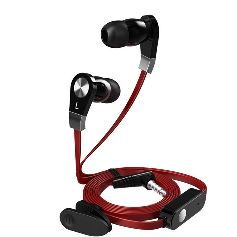 

JM02 Auriculares internos con cable Auriculares estereo para juegos Auriculares con control en linea y microfono para telefonos iOS con Android Negro