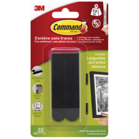 Languettes Adhésives Déco 3m Command Fixation Murale Sans Perçage Ni Dégâts - 3m