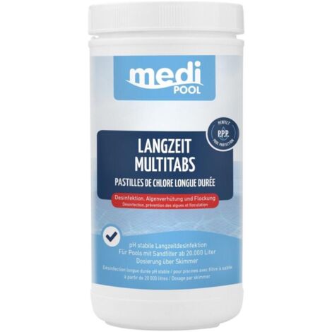 Langzeit Multitabs Poolpflege 1kg Dauerdesinfektion Algenverhütung Flockung