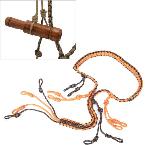 Lanière de sifflet pour canard en paracorde, accessoire de chasse extérieur camouflage orange