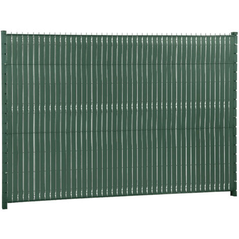 Lanière occultante Ecovizio à tresser 48 mm vert granit - 100% recyclée pour panneau grillagé soudé + 100 clips - Jardiline