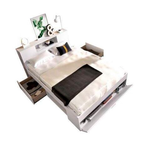 LANKA Cama compacta blanco 140