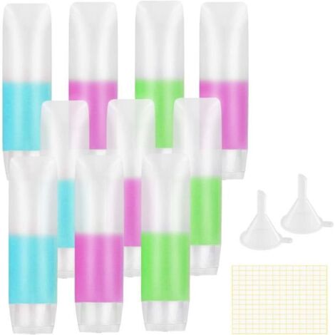 LANMOK 10 Pcs Flacon Vide Voyage Silicone, Flacon Cosmétique Vide avec Etiquette et Entonnoir pour Vacances Gel Douche Liquide 30ml