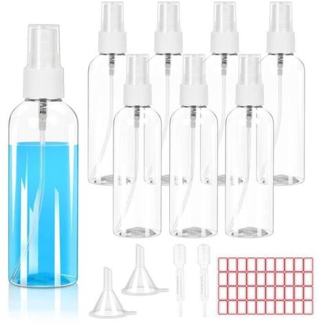 LANMOK 13Pcs Kit De Flacon, Flacons et Vaporisateurs Vides 100ml Atomiseur Plastique Entonnoirs Compte-Gouttes Etiquette Portable