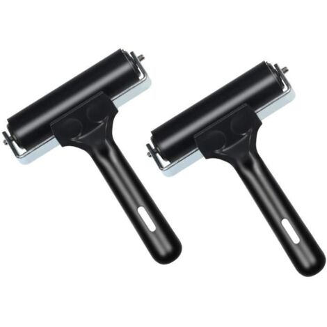 LANMOK 2 Pcs Rouleaux Encreur de Peinture en Caoutchouc Dur p 10 cm Roulraux de Presseur pour Artisanat Art Outil Impression avec