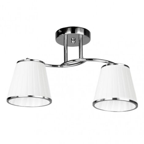 Lantanas Lampe 2xe27 Chrom Lampenschirm 24x43x15,5 cm