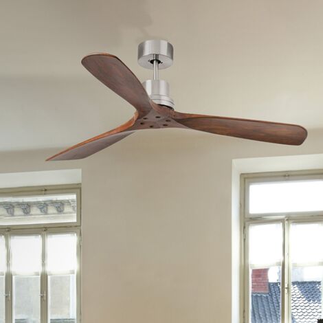 LANTAU DC Ventilateur de plafond noyer foncé non éclairé Ø 132 cm 33370DC