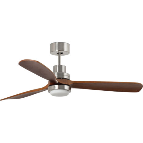 LANTAU XL LED Ventilador níquel mate/nogal FSC