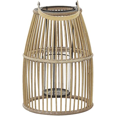 Lantern HOSTE Bamboo Wood 32 cm Beige
