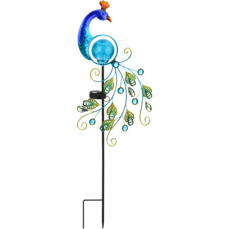 Lantern solaire Garden Lights - Statue décorative jardin ABS à pile, modèle Peacock avec LED automatique 1 unité