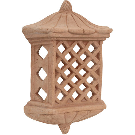 BISCOTTINI Lantern Wall Lamp Hanging Terracotta 100% Made in Italy for garden outdoor and indoor use