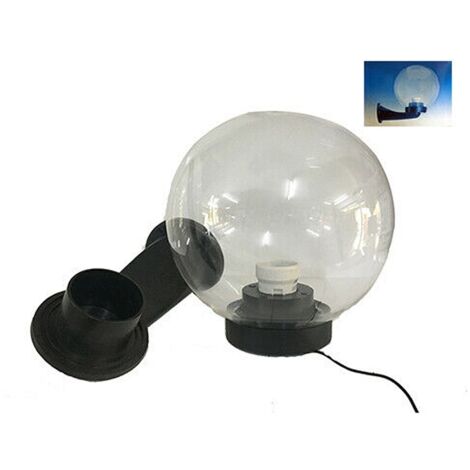 Lanterna a parete Globo cm 26x26 in alluminio nero globo metacrilato   20 cm per lampade da 60 W per esterno