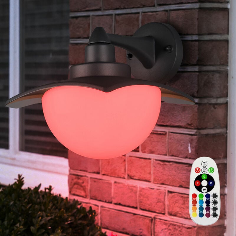 Image of Lanterna da parete Lampada da esterno alu telecomando Lampada da giardino dimmerabile in un set comprensivo di lampadine led rgb
