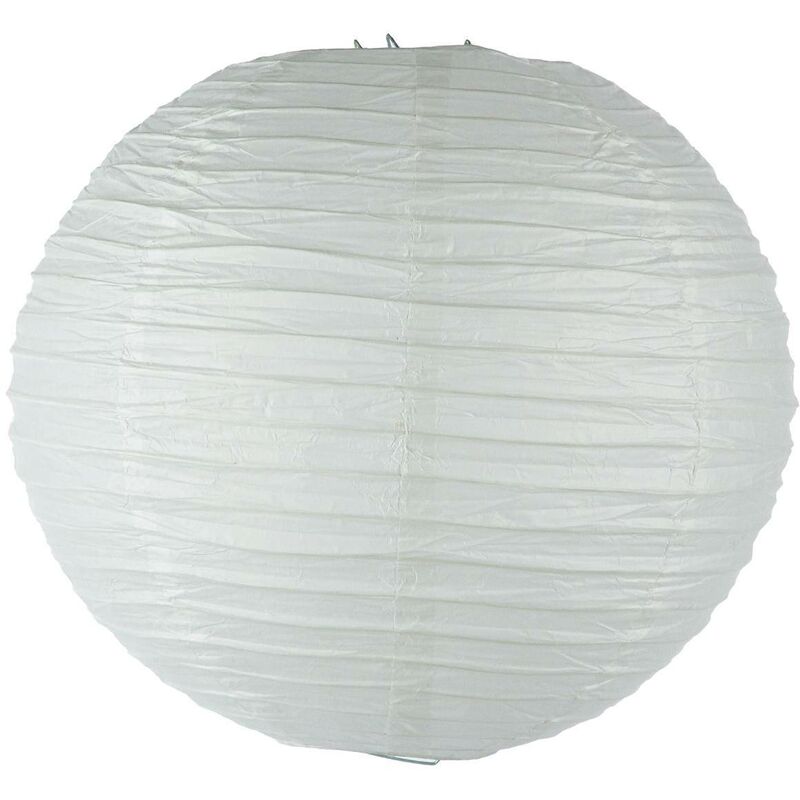 Image of Lanterna a sfera di carta bianca d35cm - lanterna a palla bianca, carta e ferro, diametro 35 cm Atmosphera créateur d'intérieur - Bianco